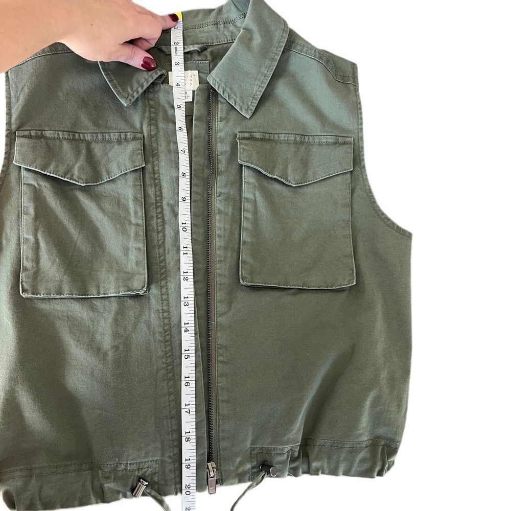 A New Day- Olive Green Zip Vest (Sz xs) - Picture 13 of 14